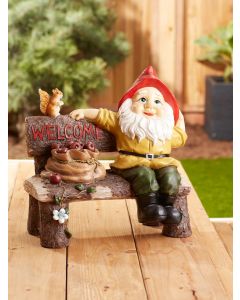 WELCOME GNOME SOLAR GARDEN DECORATION