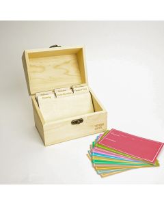 RECIPE CARD WOOD STORAGE BOX